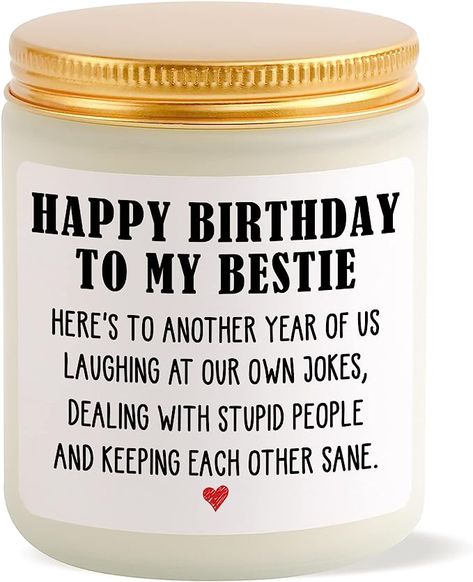 Amazon.com: Bestie Birthday Gifts for Women, Happy Birthday Candles Gifts for Bestie, Funny Bestie Birthday Gift Ideas, 21st 30th 40th 50th 60th 70th 80th Birthday Friendship Gifts for Female Friends Bestie BFF : Home & Kitchen Bestie Birthday Ideas, Happy Birthday Dear Sister, Happy Birthday Dear Friend, Gifts For Female Friends, Bestie Birthday, Happy Birthday Candles, Creative Birthday Gifts, Sixteenth Birthday, Happy Birthday Dear