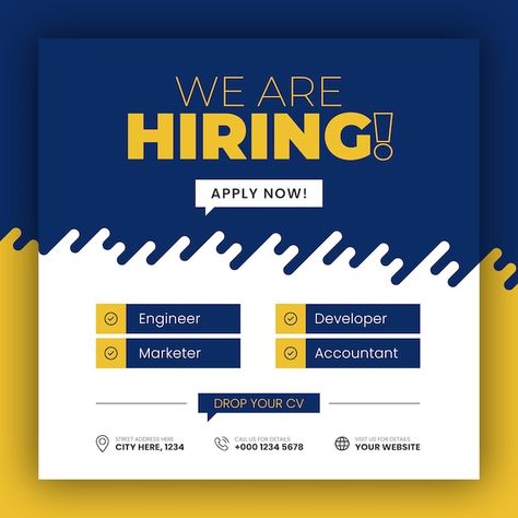 We are hiring job vacancy web banner and... | Premium Psd #Freepik #psd #banner Job Offer Design, Job Posting Design, Vacancy Poster, Hiring Flyer, Web Design Jobs, Hiring Poster, Travel Website Design, Seasonal Work, Job Celebration