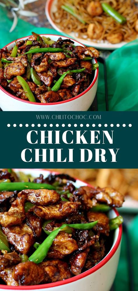 Chinese Chicken Chili Dry | Chili to Choc Dry Chili Chicken, Chinese Chili Chicken, Chili Oil Chicken, Chili Chicken Recipe, Continental Recipes, Schezwan Chicken, Chinese Chili, Chilli Chicken Recipe, Asian Sauces