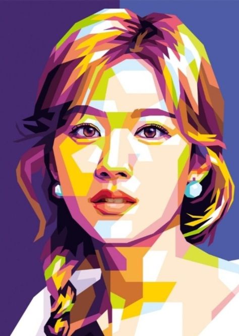 Poster Twice, Black And White Photography Portraits, Wpap Art, Art Studio Room, Cubism Art, Pop Art Portraits, Pop Art Painting, Twice Sana, Vector Portrait