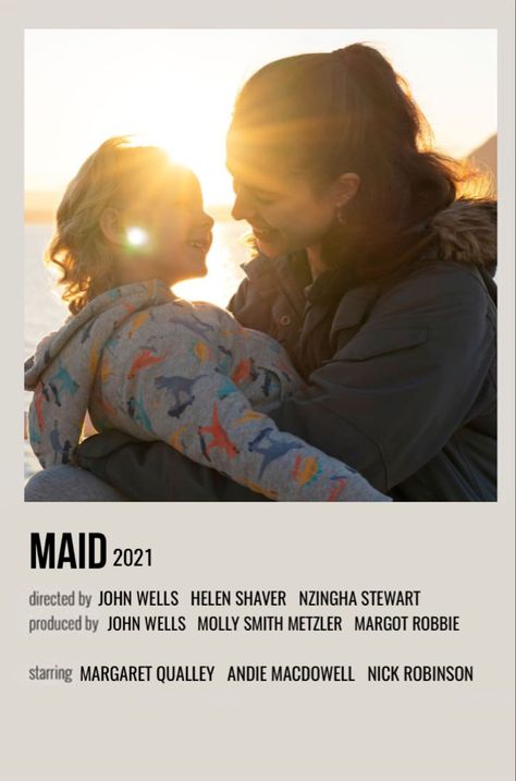 The Maid Netflix Poster, Maid Series Poster, Maid Netflix Series, Maid Series, House Collage, Girls Night Movies, Margaret Qualley, Iconic Movie Posters, Movie Card