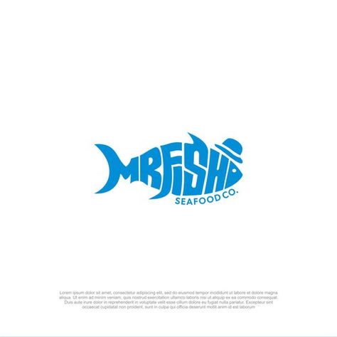 Mr fish seafood co. logo design | Logo design contest | 99designs Seafood Logo Design Ideas, Fish Logo Design Ideas, Co Logo Design, Mr Fish, Gaming Lounge, Co Logo, Mirror Installation, Logo Typography, Fish Logo