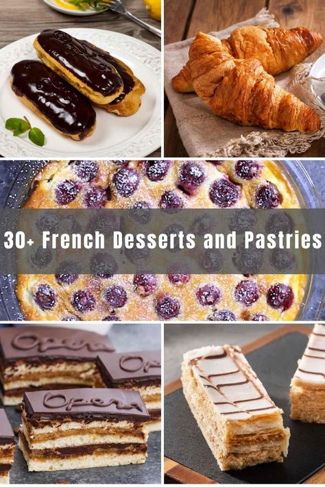 French cuisine is very popular around the world, and it is especially known for its love of desserts and pastries! Here we’ve rounded up over 30 of the best French Desserts and pastries for you to try in your own kitchen! Good luck, and bon appetit! French Desserts Aesthetic, French Desserts Recipes, Easy French Desserts, Savory Hand Pies Recipes, French Desserts Easy, Traditional French Desserts, French Pastries Recipes, French Sweets, Hand Pies Savory