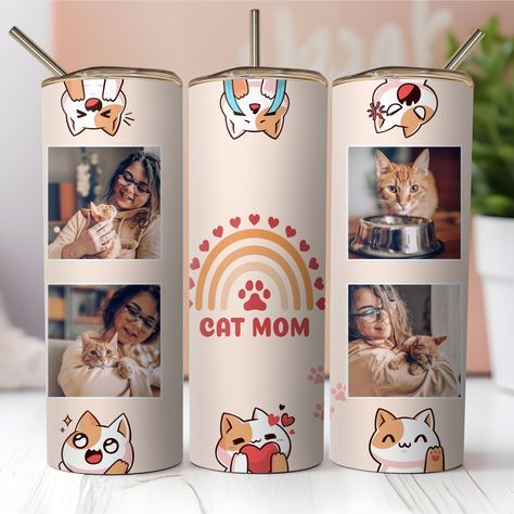 Kitty Party, Photo Tumbler, Mom Photos, Cat Mom Gifts, Kitten Pictures, Mama Cat, Mama Gifts, Mom Tumbler, Cat Party