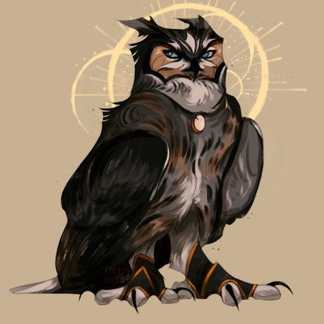 Owl Character Art, Owl Oc Art, Fantasy Owl Art, Owl Character Design, Owl Creature, Owl Oc, Old Vampire, Fantasy Owl, Animation Student