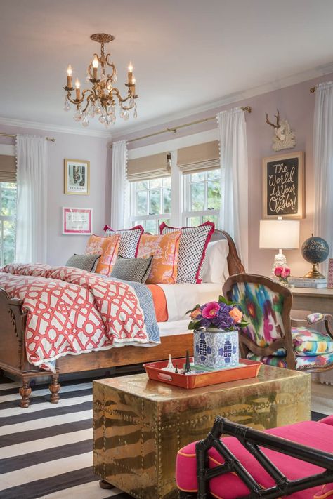 The Love Of Home Files #21 · Cozy Little House White Bedroom With Pops Of Color, Eclectic Glam Bedroom, Eclectic Dorm, Southern Style Decor, Grand Millenial, Funky Chicken, Boho Bedrooms, Cozy Little House, Bold Bedroom