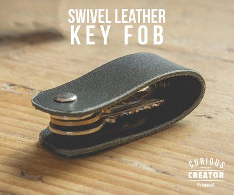 Swivel Leather Key Fob: In this guide I will show how I made my basic Swivel Leather Key Fob. It is a really project and can be done with minimal tools. For a detailed video please check my YouTube Channel. I was fed up of my key scratching my phone screen so decided to ma… Upcycled Leather Jacket, Diy Leather Wallet, Diy Leather Projects, Mens Toys, Learning Skills, Leather Key Case, Diy Simple, Key Wallet, Leather Key Fobs