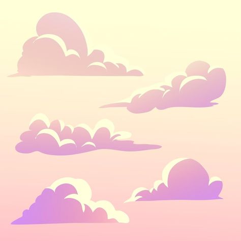 Cloudy Sky Illustration, Cloud Character Design, Cloud Graphic Design, Pocket Illustration, Cartoon Props, Clouds Graphic, Cloud Cartoon, Clouds Illustration, Cloud Texture