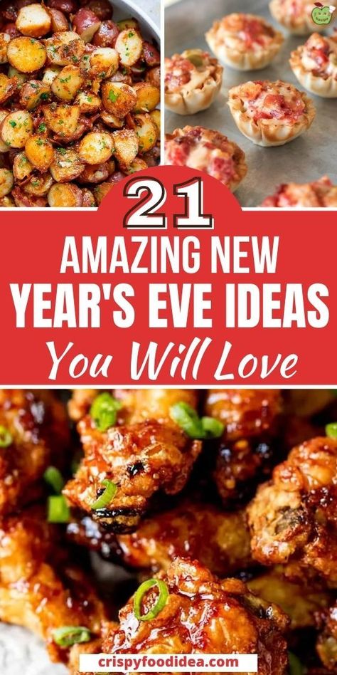 Nye Side Dishes, Healthy New Years Eve Recipes, New Years Eve Recipes, Nye Party Food, Nye Appetizers, Nye Food, New Year's Snacks, Leftover Turkey Casserole, New Years Appetizers