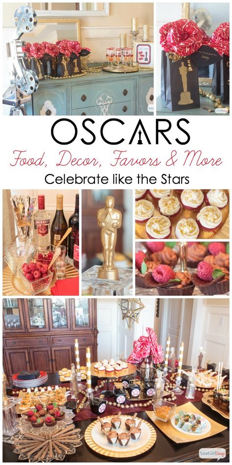 Met Gala Party Food, Oscar Party Favors, Emmy Award Themed Party, Old Hollywood Food Ideas, Oscar Party Food Ideas, Oscar’s Theme Party, Oscar’s Party Ideas, Oscars Theme Party Outfit, Hollywood Theme Party Food