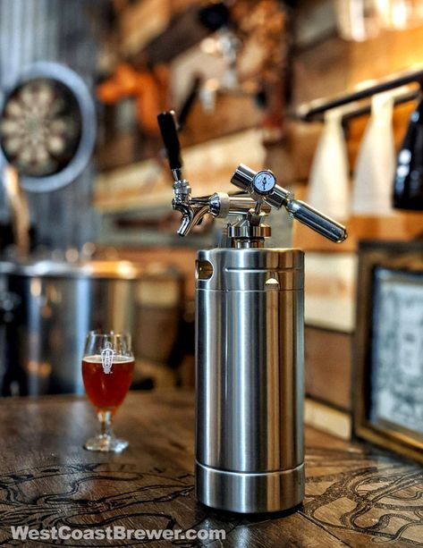 Stainless Steel Mini Keg Dispenser & Portable Kegerator Kit - Homebrewing - Home Brewers Blog Homebrew Setup, Beer Brewing Equipment, Home Brewing Equipment, Beer Club, Homebrew Recipes, Beer Growler, Home Brewery, Beer Dispenser, Brewing Beer