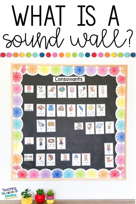 Have you been wanting to make the switch from a traditional word wall to a sound wall?  Maybe you're wondering what is a sound wall?  Learn all about how to incorporate this ELA tool to teach phonemes in your kindergarten classroom. Sound Walls In Classroom, Sound Wall Kindergarten, Reading Intervention Classroom, Intervention Classroom, Wonder Wall, Literacy Specialist, Sound Wall, Kindergarten Language Arts, Kindergarten Fun