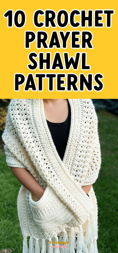 Take a moment to relax and enjoy choosing one of these beautiful crochet prayer shawl patterns. These patterns are perfect for the crafter looking to create something truly special. Star Sprinkled Pocket Shawl Shawl Blanket Crochet, Free Crochet Shawl With Pockets, Crochet Shawl 1 Skein, Knot Yourself Out Crochet Shawl, Diy Crochet Shawl, Wrap Around Shawl, Free Crochet Patterns For Prayer Shawls, Crochet Patterns Shawl Wrap, Knitted Prayer Shawl Patterns Free