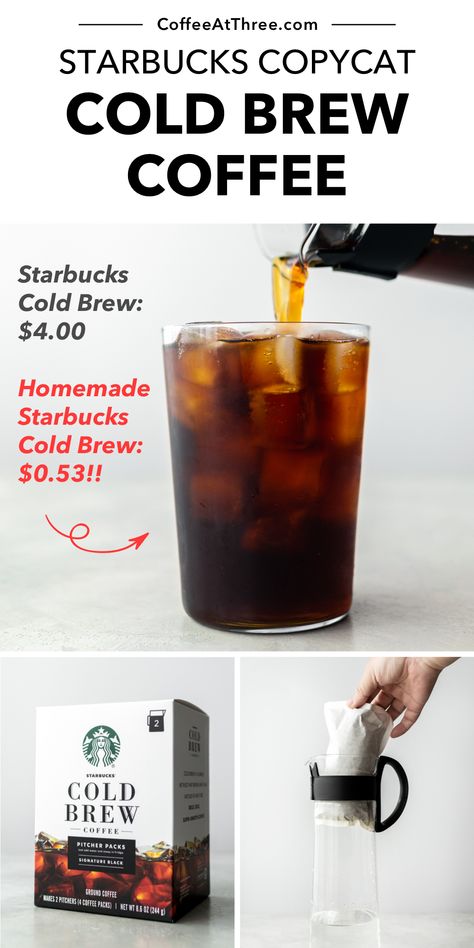 Cold Brew Coffee Recipe Starbucks, Diy Cold Brew Coffee, Starbucks Cold Brew, Brew Coffee Recipe, Cold Brew Coffee At Home, Diy Coffee Creamer, Best Cold Brew Coffee, Homemade Starbucks, Cold Brew Coffee Recipe