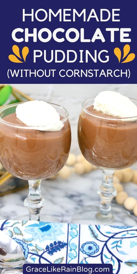 Indulge in the rich, velvety texture of Homemade Chocolate Pudding without cornstarch. Get ready to unearth the hidden secrets of creating this delightful dessert that promises an irresistible blend of decadence and smoothness. Say goodbye to store-bought versions and hello to uncompromising flavor as we dive into this cornstarch-free chocolate pudding recipe. Small Batch Chocolate Pudding, Homemade Chocolate Pudding No Cornstarch, Chocolate Pudding No Cornstarch, Pudding Without Cornstarch, Homemade Puddings, Chocolate Pudding From Scratch, Homemade Chocolate Pudding Recipe, Home Made Pudding, Pudding Recipes Homemade