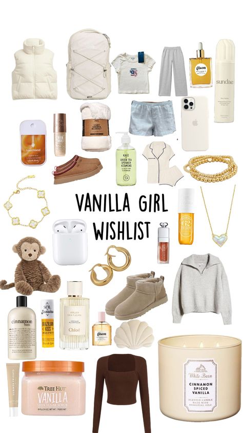 I guess I'm a vanilla girl😜 #vanilla #vanillaaesthetic #vanillagirl #christmaslist #wishlist #christmas2024 #selfcare #viral Vanilla Girl Christmas List, Clean Girl Christmas List, Vanilla Girl Wishlist, Girl Christmas List, Stocking Stuffers For Girls, Wishlist 2024, Vanilla Girl, Girl Christmas, Cinnamon Buns