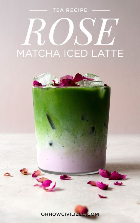 Matcha Iced, Rose Latte, Resep Smoothie, Iced Matcha Latte, Matcha Drink, Matcha Recipe, Iced Matcha, Latte Recipe, Tea Latte