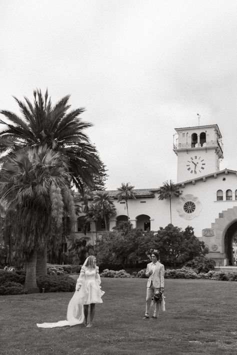 Santa Barbara Courthouse Wedding, Courthouse Elopement, Santa Barbara Courthouse, Retro Santa, Photos Inspo, Elopement Photos, Santa Barbara Wedding, Catalina Island, Wedding 2024