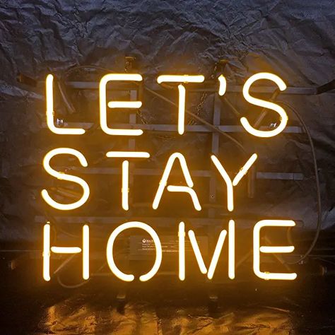 Neon Beer Signs, Neon Text, Let's Stay Home, Neon Bar Signs, Garage Room, Viral Quotes, Neon Signs Home, Neon Words, Lets Stay Home