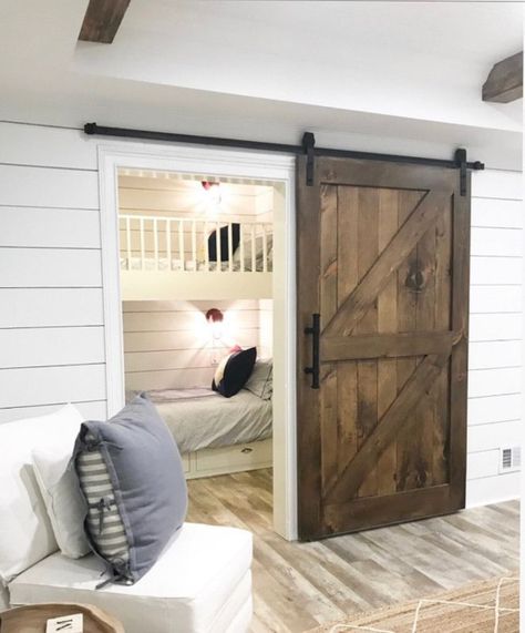 Bunk Bed Closet, Modern Country Bedrooms, Spare Room Design, Bunk Beds Small Room, Bunk Room Ideas, Bed Closet, Barn Bedrooms, Custom Bunk Beds, Beds For Small Spaces