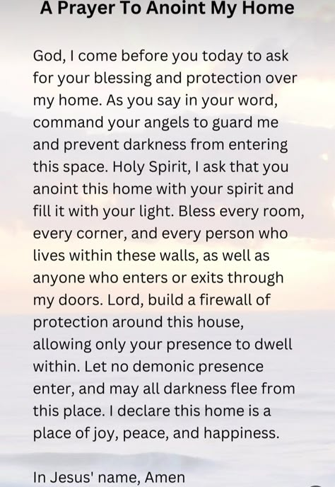 Prayer,  blessings,  protection,  Jesus, God,  St. MICHAEL Prayer For Anointing Home, How To Anoint Your Home With Oil, Prayer To Anoint Your Home, Anointing Oil Prayer For Home, Prayer Before Reading The Bible, Room Cleansing, 2025 Prayers, Anointing Oil Prayer, Spiritual Fast