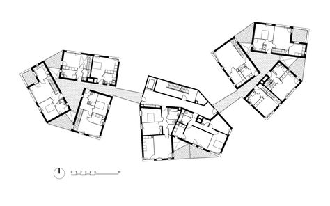 These 36 social-housing units are located in Montreuil’s 'Bel Air' neighborhood (near Paris) on ground that borders very different urban forms. To the north ... Housing Floor Plans, Poor Neighborhood, Social Housing Architecture, Urban Hotels, Multifamily Housing, Architecture Sketchbook, Social Housing, Street Design, Concept Architecture