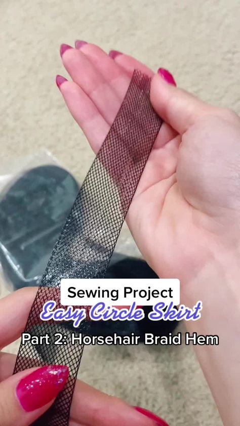 Mochi Marie(@mochiiimarie) on TikTok: Circle Skirt Part 2: Horsehair Braid Hem! 💗🧵 #sewingtutorial #cosplaywip #myart #TikTokPartner #LearnOnTikTok Horsehair Braid Hem, Horsehair Braid, Hem Skirt, Horse Hair, Tag Someone Who, Say Something, Circle Skirt, Tag Someone, Sewing Ideas