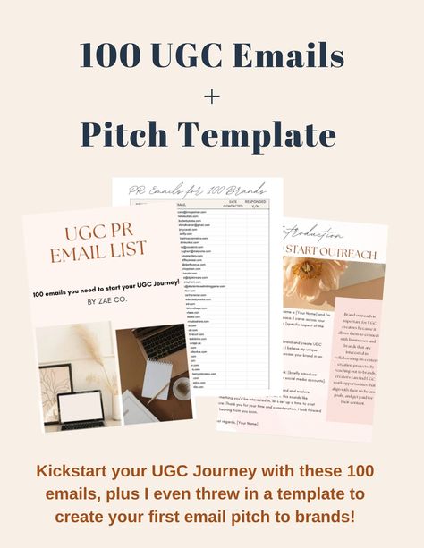 So why wait? Start pitching to brands today with our UGC List of 100 Emails, Pitch Templates & Exact Email to Reach Out to Brands.

Keywords: UGC, User Generated Content, List of 100 Emails, Pitch Templates, Exact Email, Brands, UGC creators, Blogger, Influencer, Engaging Content, Pitching. Ugc Brand Emails, Ugc Pitch Template, Ugc Creators, Pitch Template, Ugc Content, Social Media Work, Email Branding, Business Innovation, Engaging Content