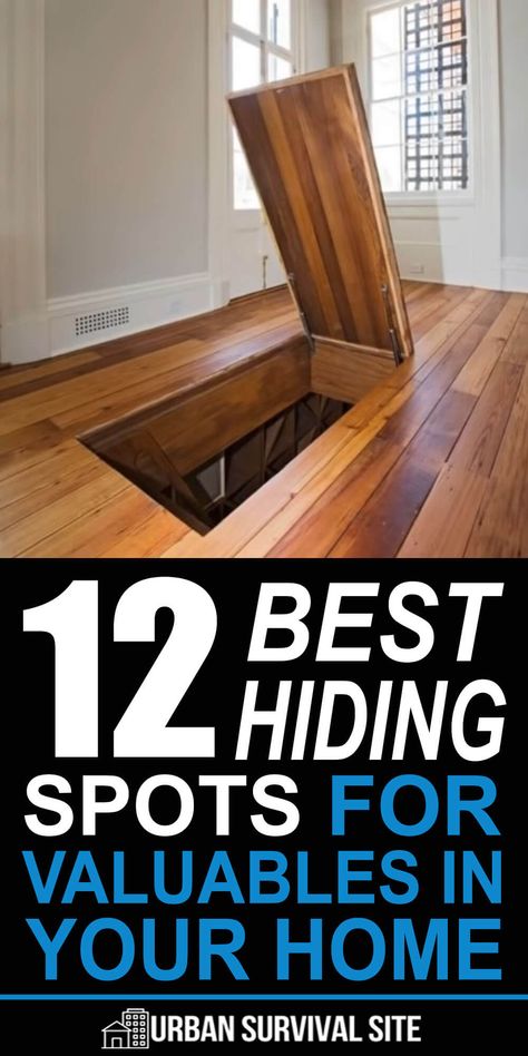 Home Hidden Storage, Home Safe Ideas, Safe Box Ideas Hiding Places, Secret Hiding Places In House, Hidden Rooms In Houses, Home Security Ideas, Stash Spots, Secret Hiding Spots, Hide Money