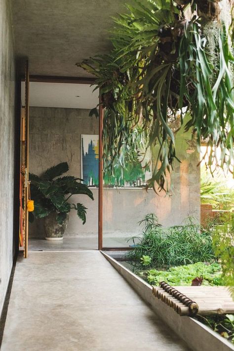 Daniel Mitchell’s Concrete House in Bali by Patishandika. | Yellowtrace | Bloglovin’ Minimalism Living, Boho Glam Home, Concrete Houses, Casa Country, Concrete House, Spanish Revival, Tropical House, Patio Interior, Timber House