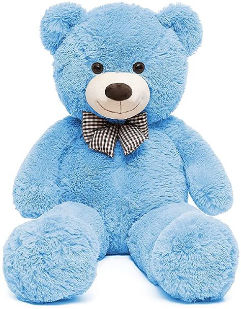 Amazon.com: MaoGoLan Big Blue Teddy Bear Stuffed Animal 3ft Plush Big Blue Bear Toy 39 Inches Birthday Gift for Girlfriend Children Christmas Day : Toys & Games Purple Teddy Bear, Large Stuffed Animals, Small Teddy Bears, Teddy Bear Wallpaper, Giant Teddy Bear, Giant Teddy, Blue Teddy Bear, Small Stuffed Animals, Turtle Plush