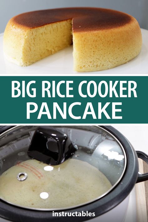 Pancake Cake In Rice Cooker, Pancake Mix In Rice Cooker, Rice Cooker Pancake Recipe, Pancake In Rice Cooker, Rice Cooker Recipes Dessert, Aroma Rice Cooker Recipes, Rice Cooker Pancake, Rice Cooker Cake, Aroma Rice Cooker