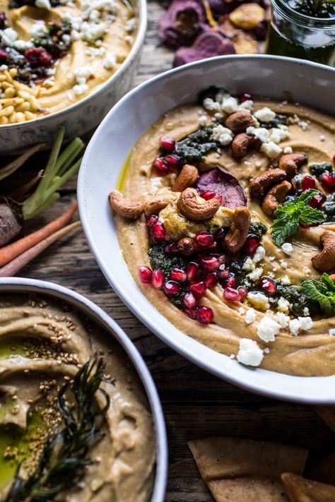 The Big Holiday Hummus Board with Roasted Root Veggie Chips | halfbakedharvest.com @hbharvest Hummus Board, Veggie Chips, Healthy Holiday Recipes, Roasted Root Vegetables, Queso Dip, Slim Fast, Half Baked, Healthy Holidays, Half Baked Harvest