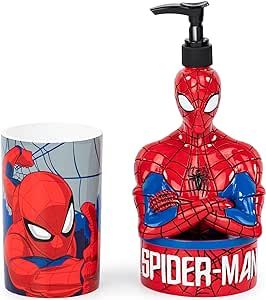 Man Bathroom Decor, Spiderman Bathroom, Spiderman House, Spider Man Stuff, Marvel Bathroom, Spiderman Room Decor, Superhero Bathroom, Bathroom School, Kids Bathroom Sets