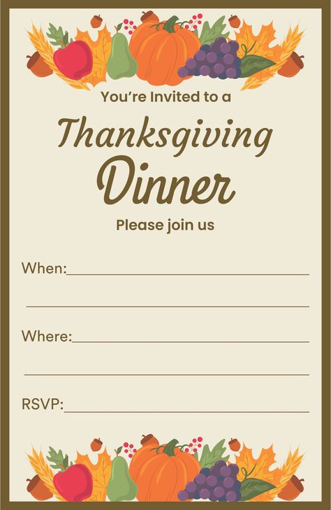 Thanksgiving Dinner Invitations Free Printable, Thanksgiving Invites Free Printable, Thanksgiving Invitation Template Free, Thanksgiving Dinner Invitations, Thanksgiving Invitation Ideas, Thankgiving Party, Thanksgiving Invites, Planning Thanksgiving, Potluck Invitation