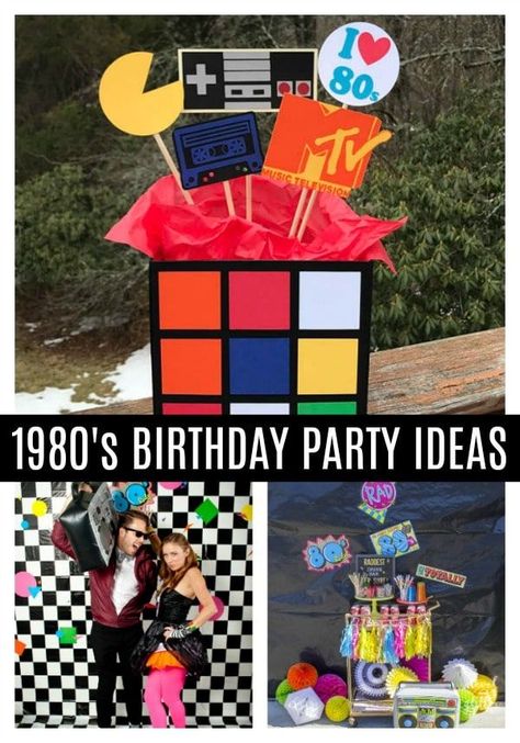 80s Theme Party Ideas - Pretty My Party #80sthemeparty #80spartyideas 80s Theme Party Ideas, 80s Themed Party, 80s Party Ideas, 80s Birthday Party, Decades Party, 80s Party Decorations, 80s Birthday Parties, 80s Birthday, 80's Theme