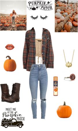 Alt Pumpkin Patch Outfit, Fall Fits For Pumpkin Patch, Fall Fits Pumpkin Patch, Fall Punkin Patch Outfit, Plaid Pumpkin Shirt, Patch Outfit, Pumpkin Patch Outfit, Outfit Shoplook, Fall Fashion Outfits