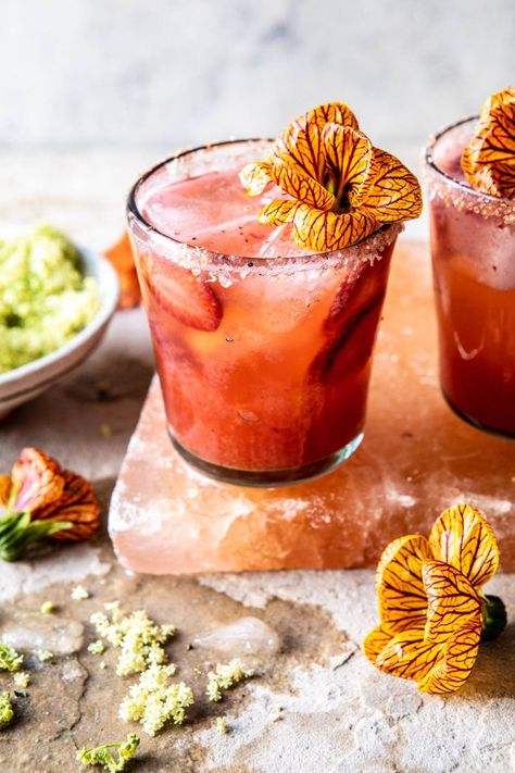 Ginger Margarita, Hibiscus Margarita, Fresh Lifestyle, Strawberry Hibiscus, Margarita Tequila, Cocktail Margarita, Ginger Drink, Tequila Drinks, Half Baked