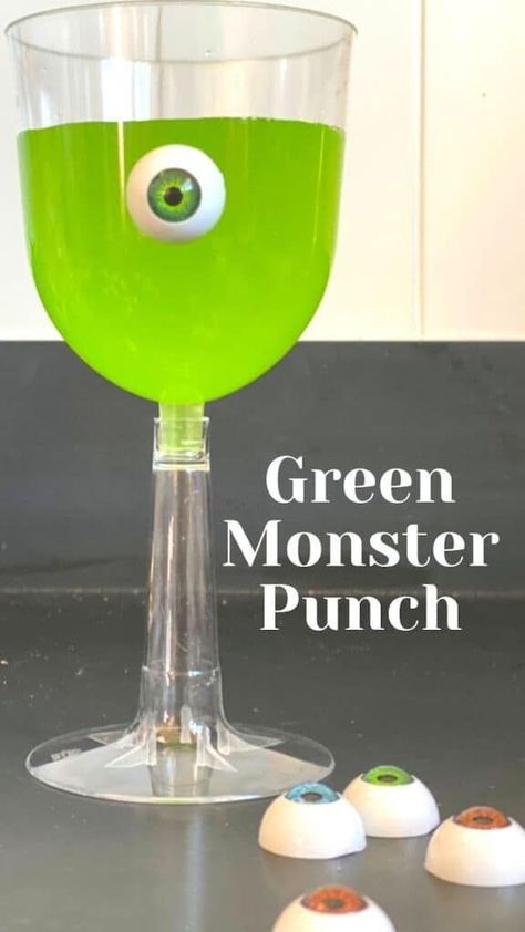 Green Monster Punch Drink for Halloween Party Pinterest Pin Green Monster Drink, Monster Punch, Punch Drink, Spiked Cider, Green Punch, Family Halloween Party, Plastic Party Cups, Punch Drinks, Halloween Table Decorations