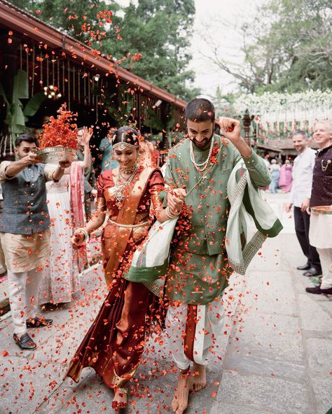 When Sydney-based couple, intellectual property lawyer Akshaya Sivakumar and fashion designer Ashwin Chari, first met, they did not think it would lead to anything serious. But life had other plans. An unexpected sharing of their unique lineages played a role in bringing them together. When it came to planning their wedding earlier this year, they wanted to celebrate this very heritage. The couple based a lot of their creative decisions for the Hindu wedding ceremony on a connection with th... Hindu Wedding Photos, Wedding Content, Hindu Wedding Ceremony, Village Wedding, The Hindu, Swipe Right, Hindu Wedding, Wedding Mood Board, Intellectual Property