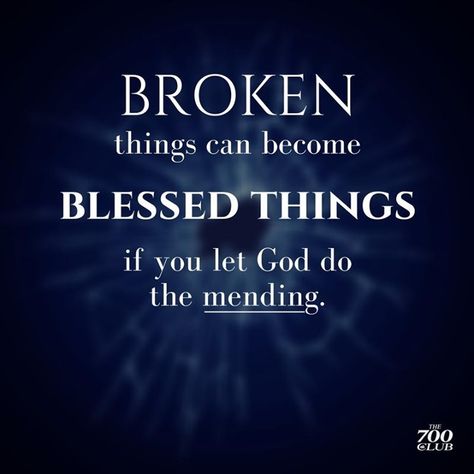 The 700 Club on Instagram: “God will mend the broken things in your life if you allow Him to. . . . . . . . #God #believe #powerful #amen #holyspirit #miracles…” Miracles Quotes, God Above All, Miracle Quotes, Christian Quotes Wallpaper, Bible Verse Pictures, Our Father In Heaven, God Will Provide, Believe In Miracles, Blessed Life