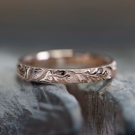 Ashcroft Jewellery Design’s Instagram profile post: “Little 2.5mm wide hand engraved oak leaf design in rose gold. . Handmade by Goldsmith Andrew Ashcroft FIPG in Durham city. . #weddingrings…” Durham City, Oak Leaf, Jewellery Design, Hand Engraving, Durham, Leaf Design, Our Wedding, Instagram Profile, Rings For Men