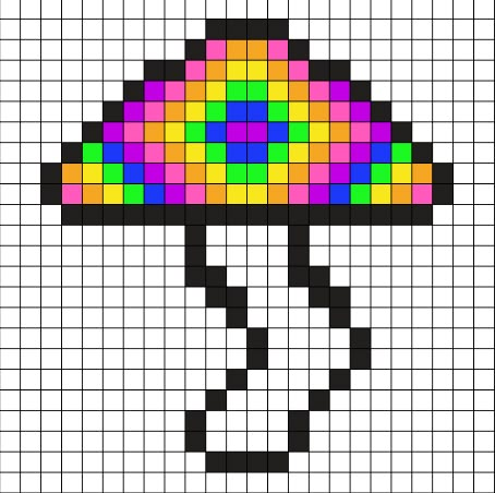 Cute Tiny Pixel Art, Trippy Pixel Art Grid, Trippy Pixel Art, Emo Pixel Art, Trippy Perler Bead Patterns, Pixel Art Mushroom, Mushroom Pixel Art, Simple Pixel Art, Trippy Mushroom