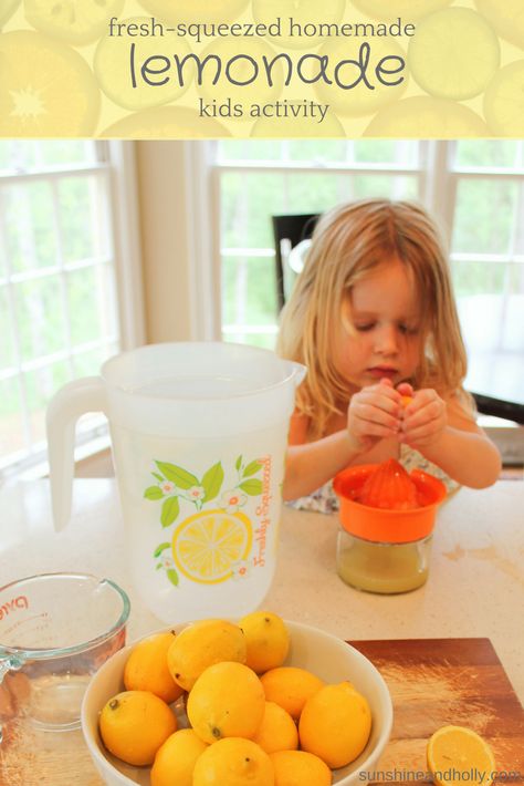 Looking for a fun spring or summer activity to do with your kids? Why not make some homemade lemonade? Check out my post - Fresh Squeezed Homemade Lemonade Kids Activity. Lemon Activities, Sustained Investigation, Kids Lemonade, Hand Juicer, Fun Straws, Lemon Uses, Pinterest Friends, Kids Cooking, Homemade Lemonade