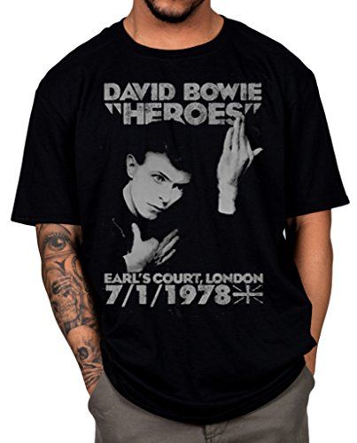 David Bowie Heroes, Bowie T Shirt, Glam Rock Music, Bowie Heroes, David Bowie T Shirt, Earls Court, Music Tees, Band Shirts, High Quality T Shirts