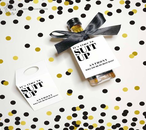 PRINTED Mini Liquor, Wine and Champagne Hang Tags | Mini Liquor Tag | Stag Party Gift | Bachelor Party Labels | Mini Alcohol Tags Best Man Gifts, Groomsman Proposal Box, Groomsman Proposal, Mini Liquor Bottles, Proposal Boxes, Man Gifts, Party Labels, Mini Champagne, Alcohol Gifts