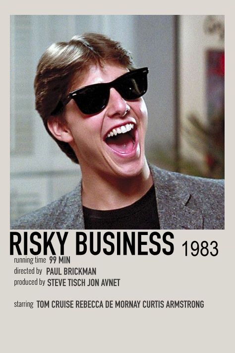 Risky Business Movie, Tom Cruise Movies, Movies To Watch Teenagers, Polaroid Posters, Iconic Movie Posters, Movie Card, Film Posters Minimalist, Girly Movies, Business Poster