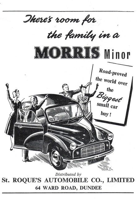 Morris Minor, Retro Ads, Dundee, Vintage Advertisement, Small Cars, Car Buying, Vintage Ads, Vintage Advertisements, Scotland