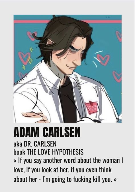 The Love Hypothesis Fanart Adam, Adam Carlsen Fanart, Love Hypothesis Adam Carlsen, Love Hypothesis Adam, Adam Carlsen, Love Hypothesis, Ali Hazelwood, Romance Books Quotes, Good Romance Books