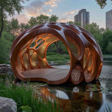 Pavilion Building Concept 4445 - Dezign Ark Wood Pavilion Architecture, Pavilion Architecture, Pavilion Design, Building Concept, Weekly Newsletter, Apartment Interior Design, Garden Spaces, Apartment Interior, Apartment Design